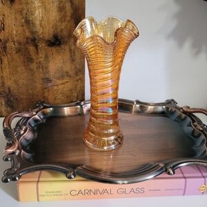 Vintage Marigold Imperial Glass Swung Vase